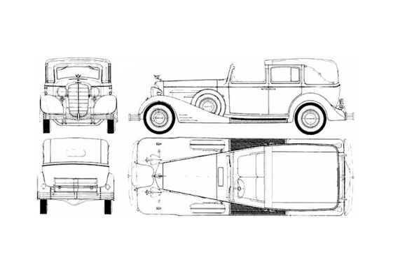 Download Drawing Cadillac V16 Town Car Phaeton 1933 In Ai Pdf Png Svg 